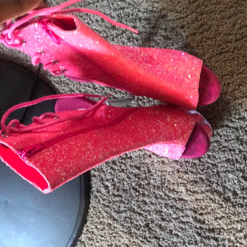 Pink platform heels